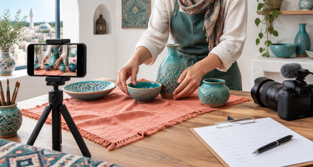 تصوير منتجات حرفية أصلية مع نموذج موافقة على الاستخدام