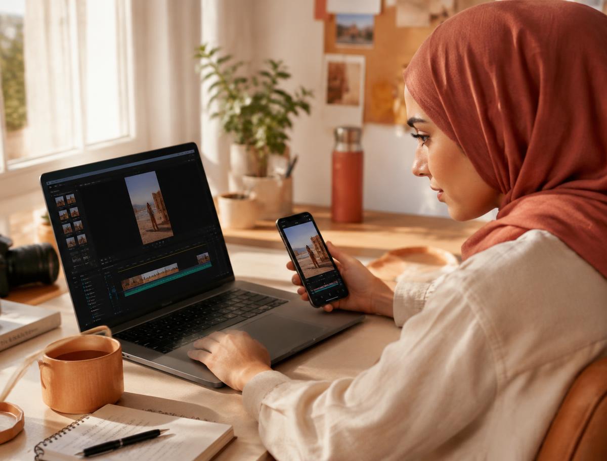 صانعة محتوى تحرر مقطع ريلز
